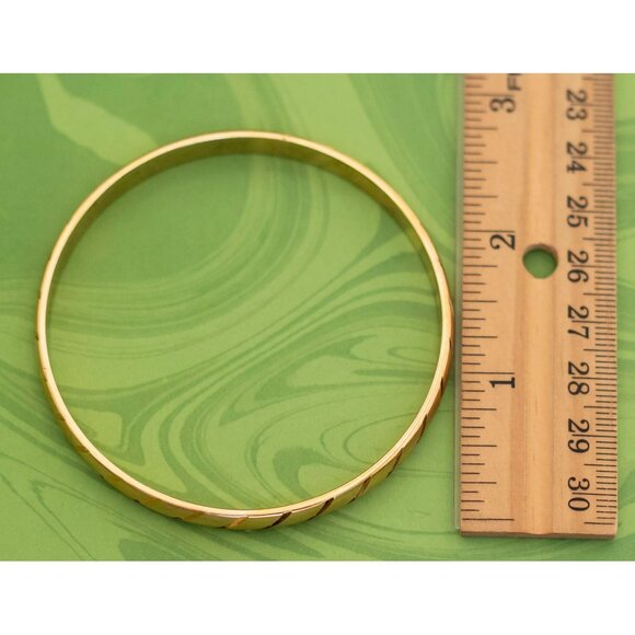 Vintage Minimalist Golden Stripes Bangle 7 3/4 inch by Monet - W4 - Picture 3 of 3